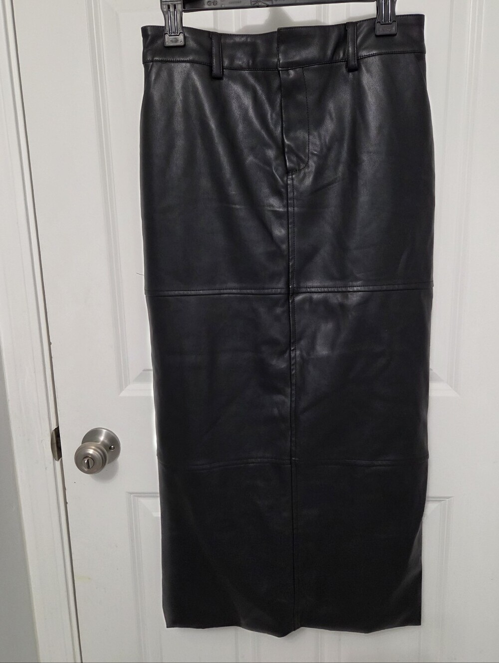 FORE black faux leather maxi skirt with a high-waisted Size L